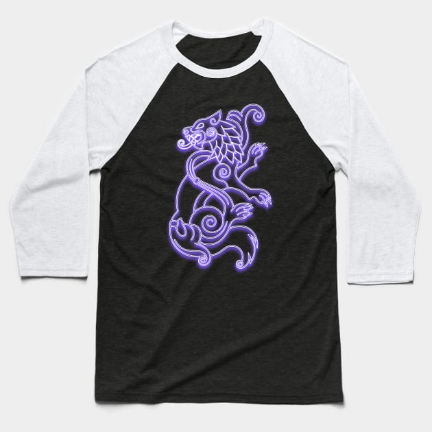 Fenrir Wolf -violet neon Baseball T-Shirt by la chataigne qui vole ⭐⭐⭐⭐⭐